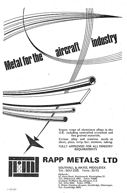 RAPP Metals. Metals Suppliers To The Aircraft Industry           