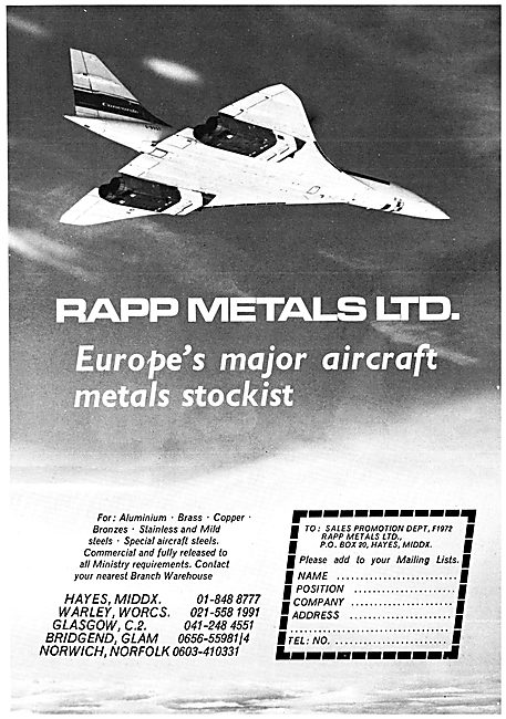 Rapp Metals - Aircraft Metals Stockist                           