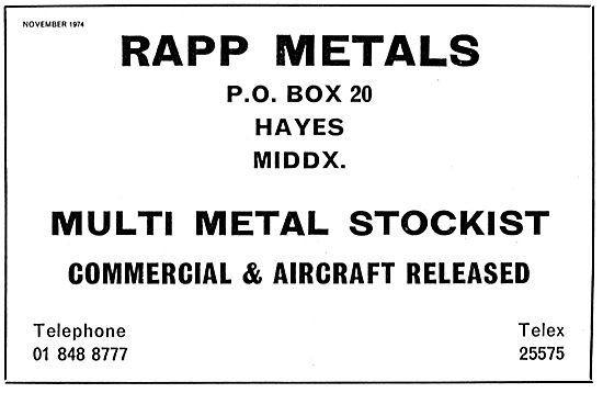 Rapp Metals Multi Metal Stockist                                 