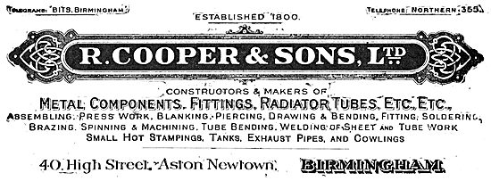R.Cooper & Sons Ltd - Metal Components, Fittings & Tubes         
