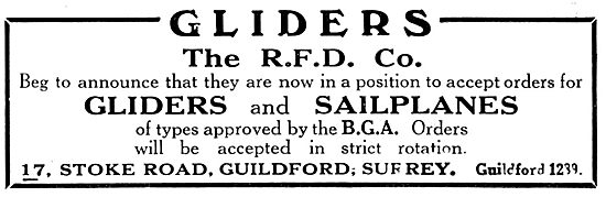 RFD Gliders & Sailpanes 1931                                     