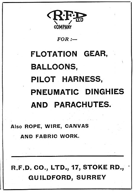 RFD Pilot Harnesses, Balloons & Parachutes                       