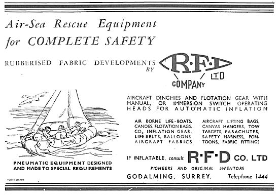 RFD Aircrew Survival Dinghies & Inflation Gear.                  