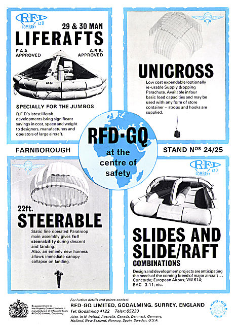 RFD GQ Parachutes, Escape Slides & Sea Survival Equipment        