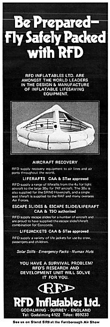 RFD Inflatables. Slides, Dinghies & Aircraft Recovery            