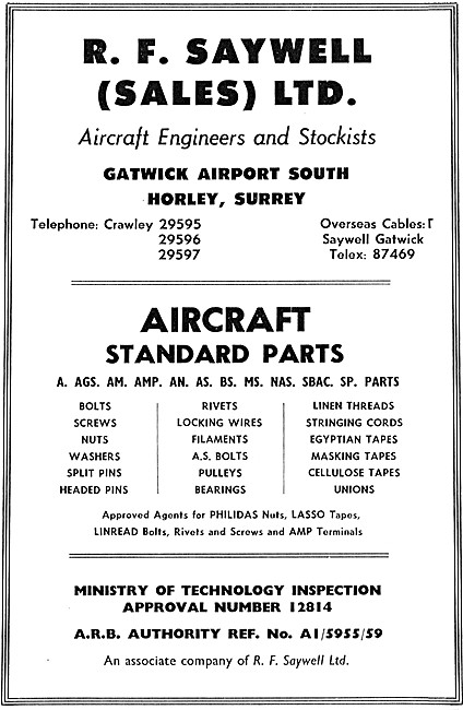 R.F.Saywell Aircraft Engineers & Stockists                       