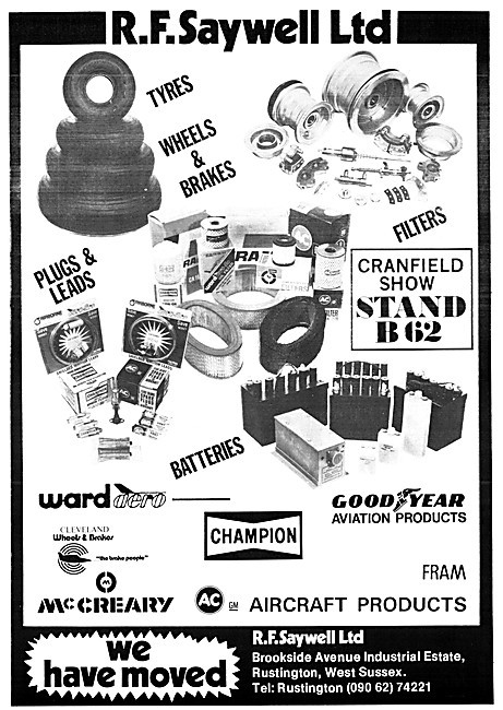 R.F.Saywell. Aircraft Parts Stockists                            