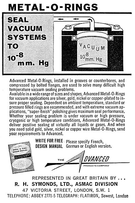 R.H.Symonds. Metal O-Rings. Seals                                