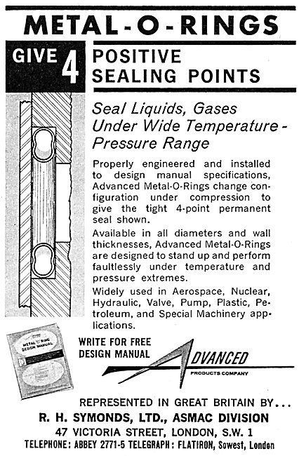 R.H.Symonds. Metal O-Rings. Seals                                