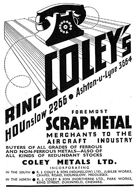 Coley Metals - Merchants To The Aircraft Industry                