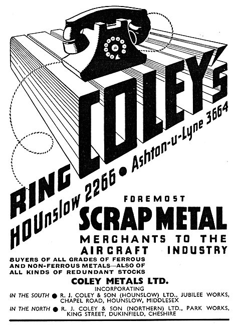 Coley Metals - Scrap Metal Merchants To The Aircraft Industry    