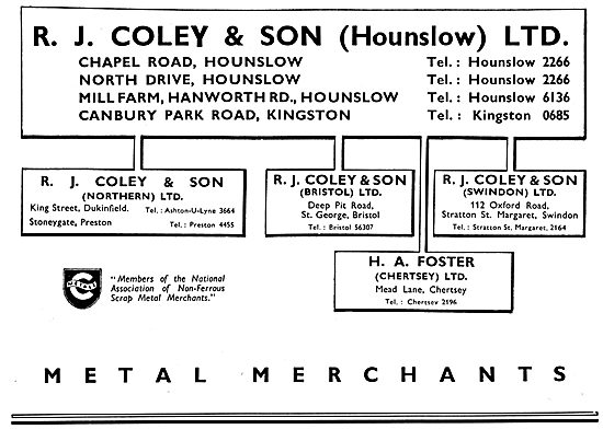 R,J,Coley & Son Scrap Metal Merchants. Coley Metal Recycling     