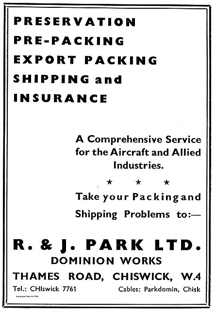 R & J Park Export Shipping Services To The Aircraft Industry     