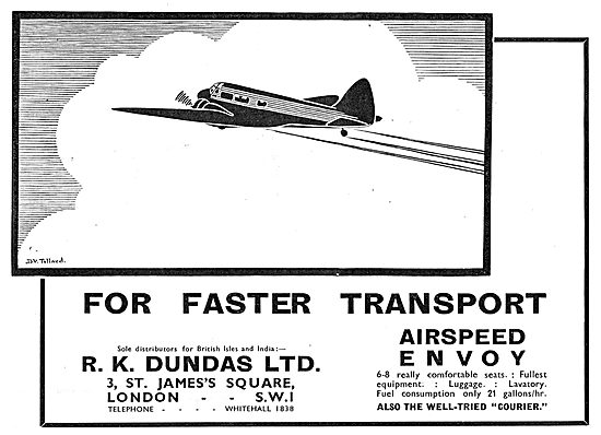 R.K.Dundas Distributors For Airspeed Envoy & Airspeed Courier    