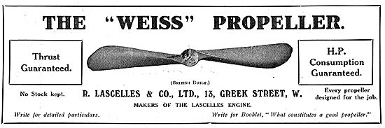 You May Obtain Weiss Propellers From R Lascelles & Co            