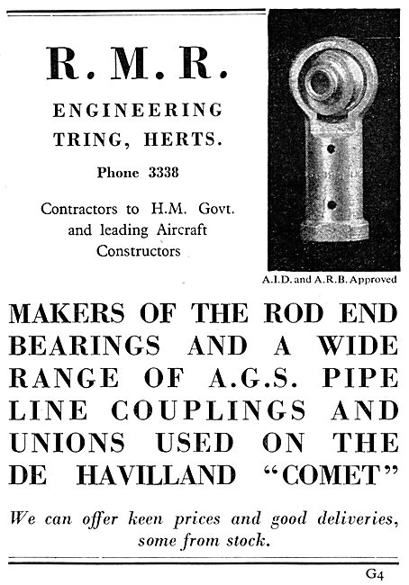 R.M.R. Engineering. Tring. Rod End Bearings & AGS Parts          