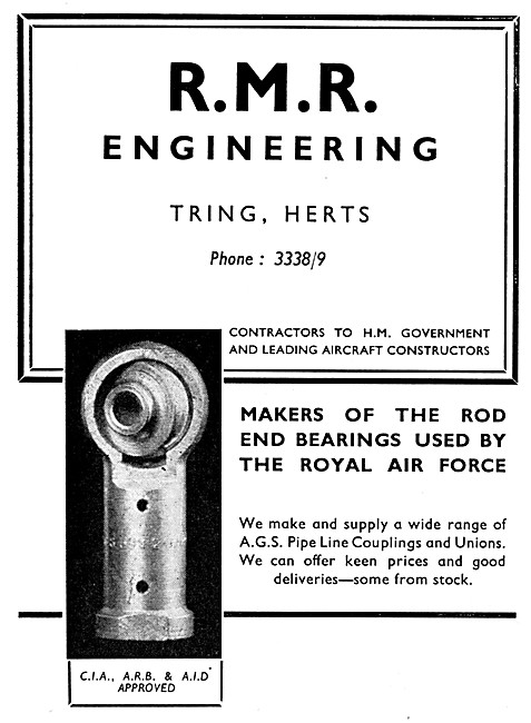 R.M.R. Engineering  Rod End Bearings & AGS Parts                 