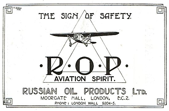 Russian Oil Products - ROP Aviation Spirit. The Sign Of Safety   