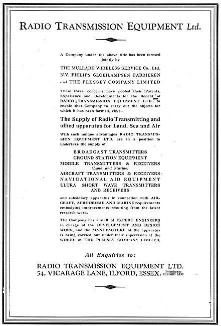 Radio Transmission Equipment - RTE : Mullard : Plessey : Philips 