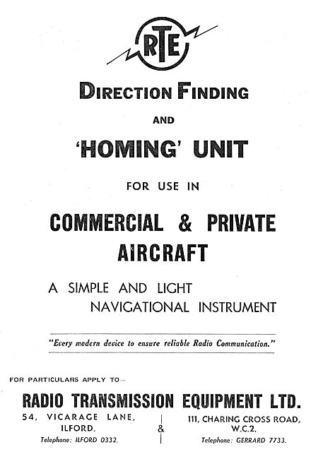 Radio Transmission Equipment - RTE D/F Homing Unit               