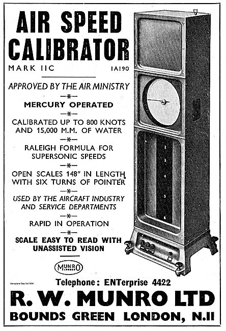 Munro Mark IIC Air Ministry Approved Air Speed Calibrator        