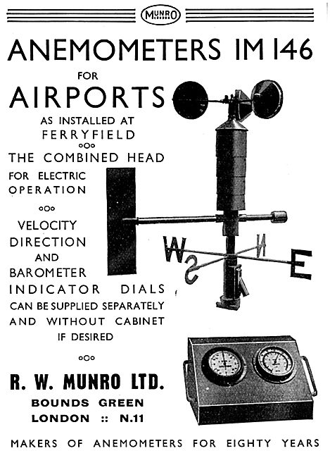 R.W. Munro Anemometers IM146                                     