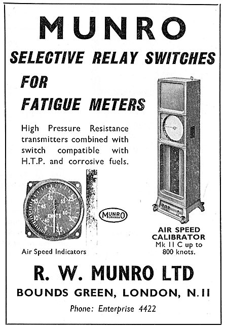 R.W. Munro Selective Relay Switches For Fatigue Meters           