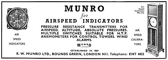 R.W. Munro Airspeed Indicator. Munro ASI                         