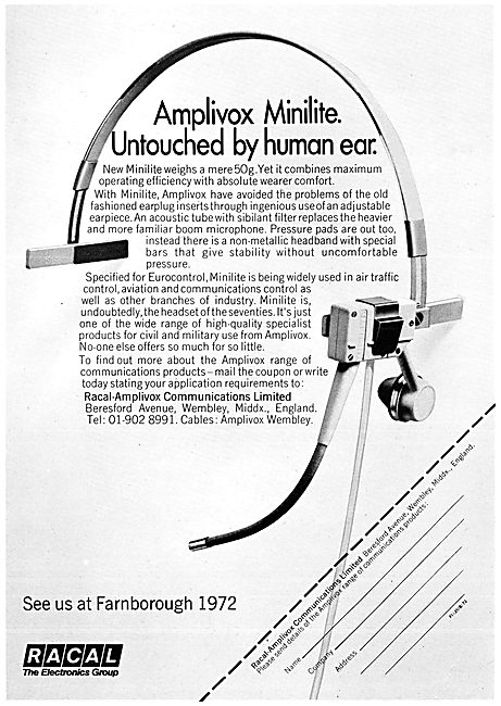 Racal Amplivox Minilite Headset                                  