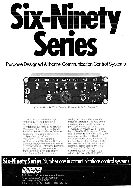 Racal  Avionics Station Box B697. S.G.Brown Communications       