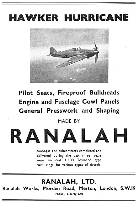 Ranalah Ltd : Sheet Metal Workers To The Aircraft Industry       