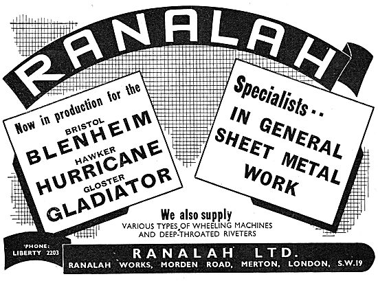 Ranalah Ltd : Sheet Metal Workers To The Aircraft Industry       