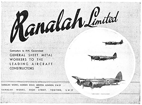 Ranalah Ltd : Sheet Metal Workers To The Aircraft Industry       