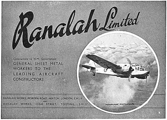 Ranalah Ltd : Sheet Metal Workers To The Aircraft Industry       