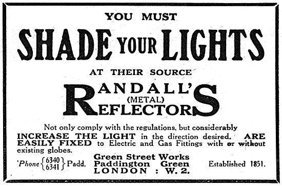 Randall's Metal Reflectors - Factory Lighting Shades 1917        