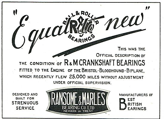 Ransome & Marles Aero Engine Crankshaft Bearings                 