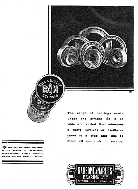 Ransome & Marles Aero Engine Crankshaft Bearings                 