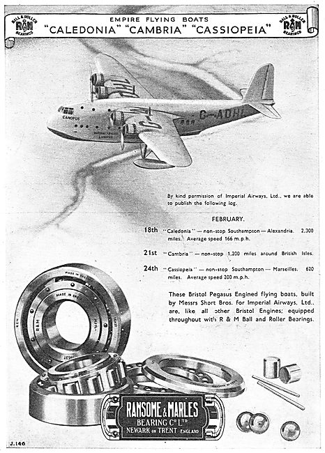 Ransome & Marles Aero Engine Crankshaft Bearings                 