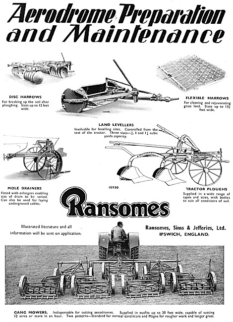 Ransomes Gang Mowers & Airfield Construction Equipment           