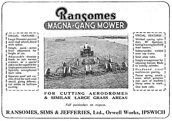 Ransomes Gang Mowers For Airfields - Magna-Gang Mower            