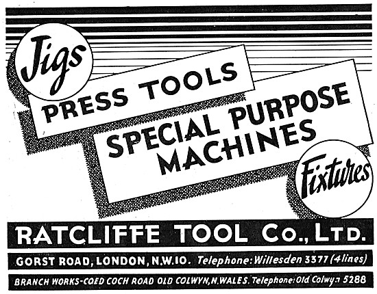 Ratcliffe Tool Co : Jigs, Fixtures, Press Tools, Dies & Gauges   