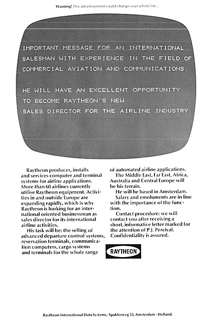 Raytheon Recruitment Advert 1976                                 
