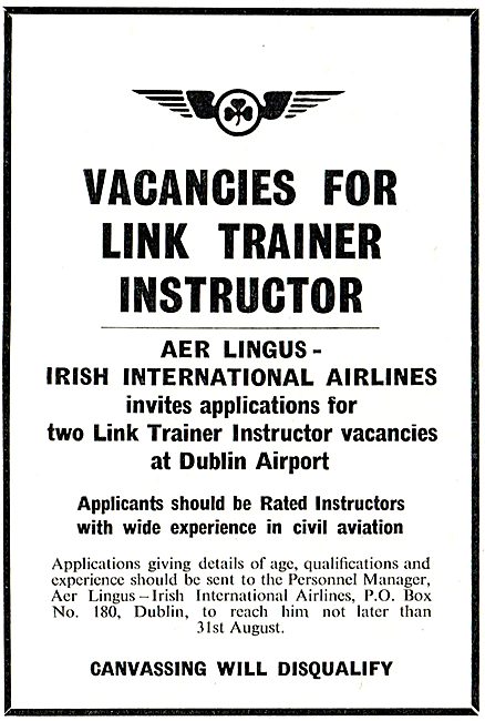 Link Training Instructor Recruitment - Aer Lingus                