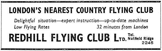 Redhill Aerodrome - Redhill Flying Club 1939                     