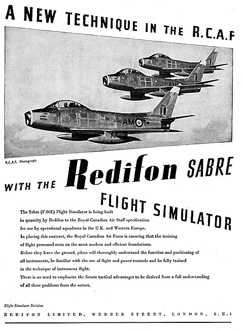 Redifon Flight Simulator : RCAF  F86E Sabre                      