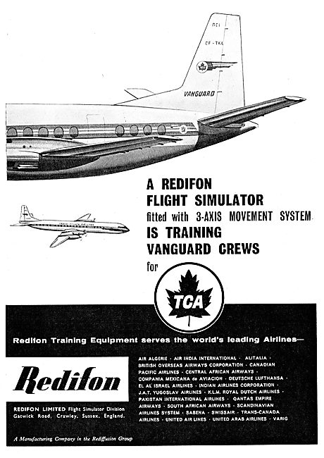 Redifon 3 Axis Vickers Vanguard Flight Simulator                 