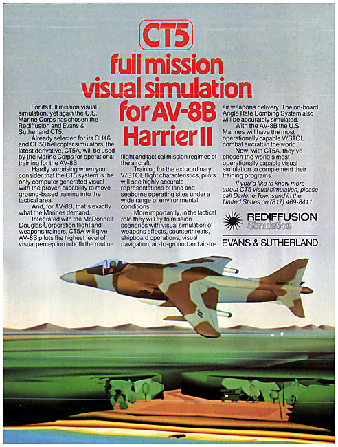 Redifon Rediffusion Flight Simulators Evans & Sutherland CT5     