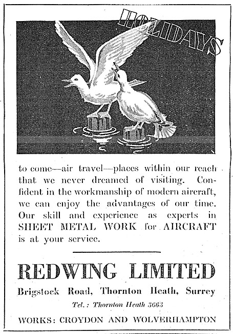 Redwing Aircraft & General Engineers Aicraft Sheet Metal Work    