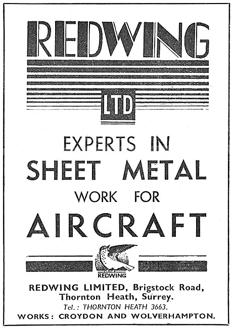 Redwing Aircraft & General Engineers Aicraft Sheet Metal Work    