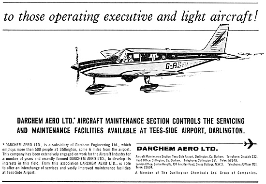 Darchem Aero. Aircraft Maintenance Tees-Side 1967                